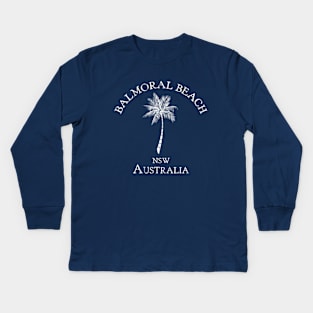 Balmoral Beach Sydney Australia NSW Vintage Palm Kids Long Sleeve T-Shirt